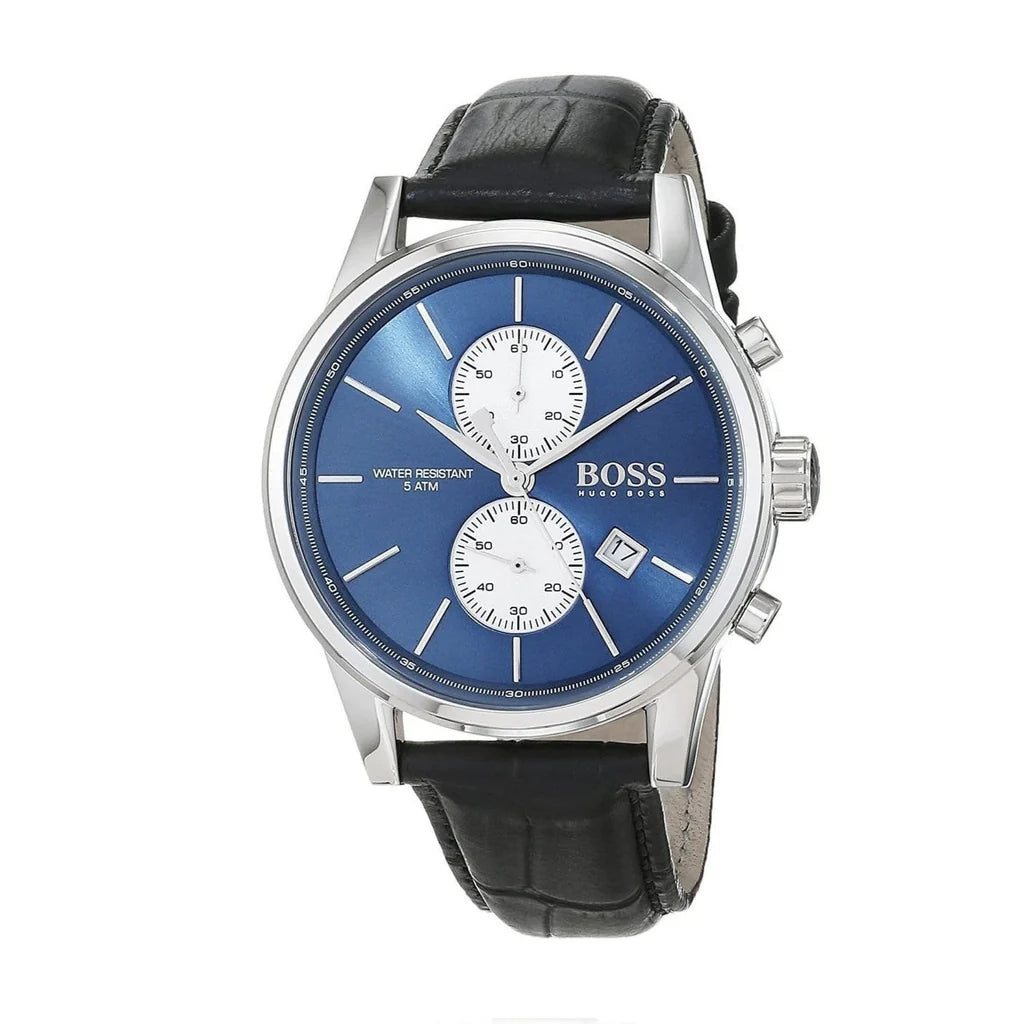 Hugo Boss Men’s Chronograph Leather Strap Blue Dial 41mm Watch 1513283