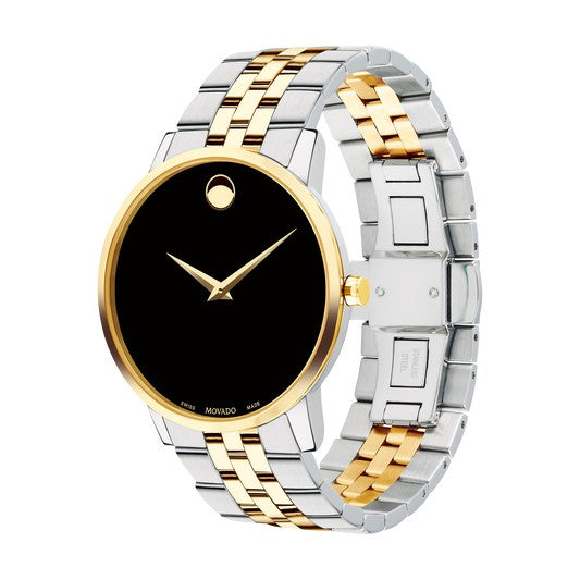 Movado Men’s Swiss Made Quartz Stainless Steel Black Dial 40mm Watch 607200