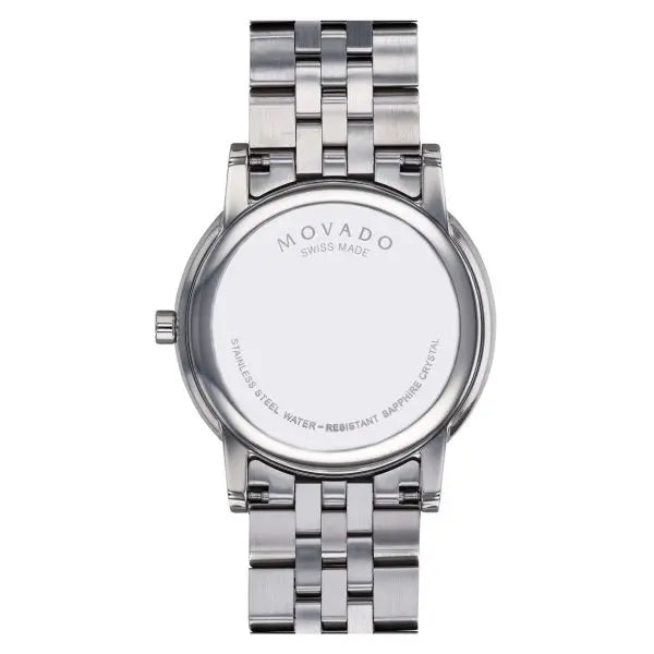 Movado Men’s Swiss Made Quartz Stainless Steel Black Dial 40mm Watch 607201