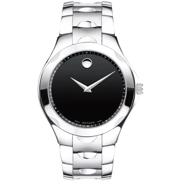 Movado Men’s Swiss Made Quartz Stainless Steel Black Dial 40mm Watch 606378