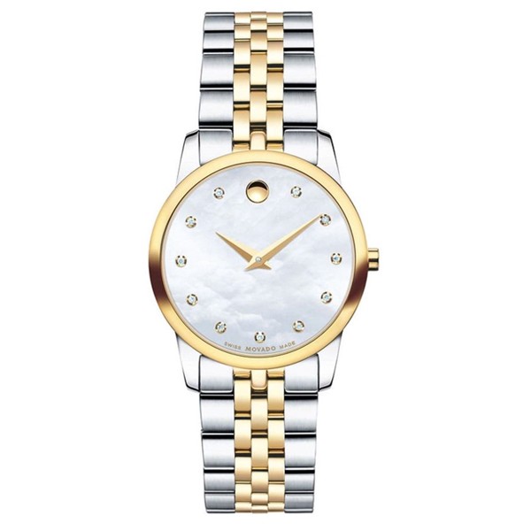 Movado Women’s Quartz Swiss Made Stainless Steel Mother of pearl Dial 28mm Watch 606613