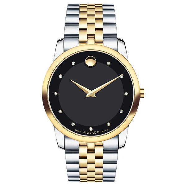 Movado Men’s Swiss Made Quartz Stainless Steel Black Dial 40mm Watch 606879