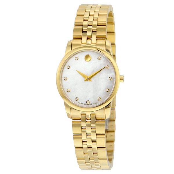 Movado Women’s Quartz Swiss Made Stainless Steel Mother of pearl Dial 28mm Watch 606998