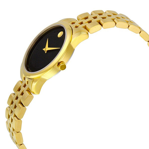 Movado Women’s Quartz Swiss Made Stainless Steel Black Dial 28mm Watch 607005