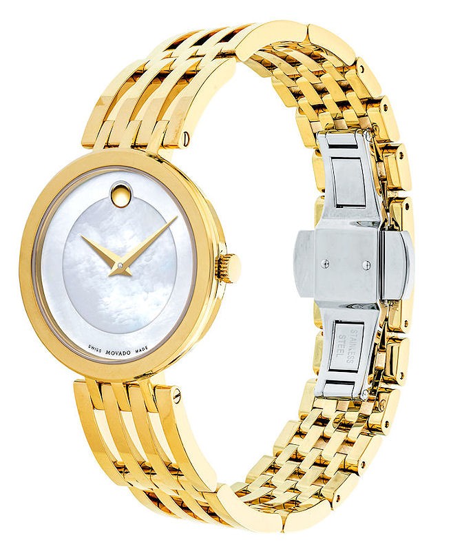 Movado Women’s Quartz Swiss Made Stainless Steel Mother of pearl Dial 28mm Watch 607054