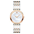 Movado Women’s Quartz Swiss Made Two-Tone Stainless Steel Mother of Pearl Dial 28mm Watch 607114