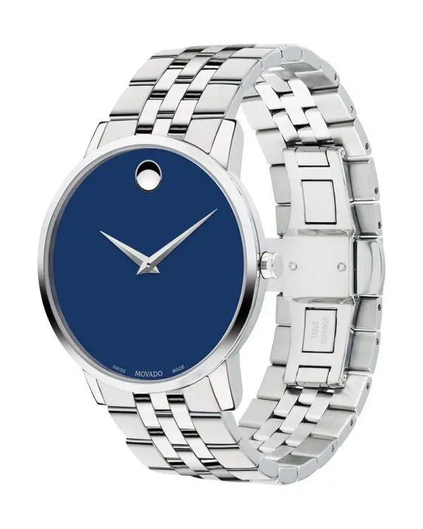 Movado Men’s Swiss Made Quartz Stainless Steel Blue Dial 40mm Watch 607212