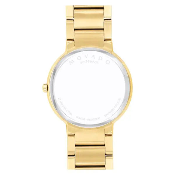 Movado Men’s Swiss Made Quartz Gold Stainless Steel Black Dial 38mm Watch 607294
