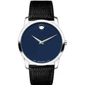 Movado Men’s Quartz Swiss Made Leather Strap Blue Dial 40mm Watch 607013