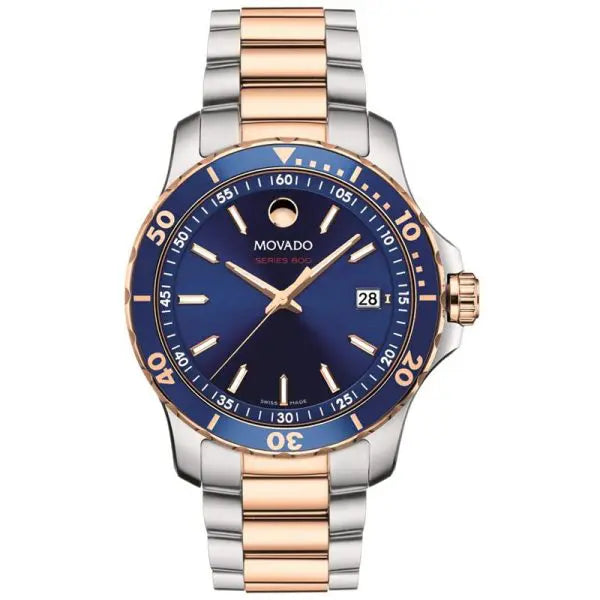 Movado Men’s Swiss Made Quartz Two-tone Stainless Steel Blue Dial 40mm Watch 2600149