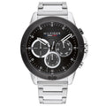 Tommy Hilfiger Men’s Quartz Silver Stainless Steel Black Dial 46mm Watch 1791890
