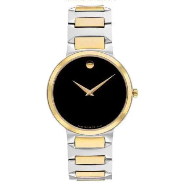 Movado Men’s Swiss Made Quartz Two-tone Stainless Steel Black Dial 38mm Watch 607293