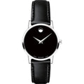 Movado Women’s Swiss Made Quartz Black Leather Strap Black Dial 28mm Watch 607274