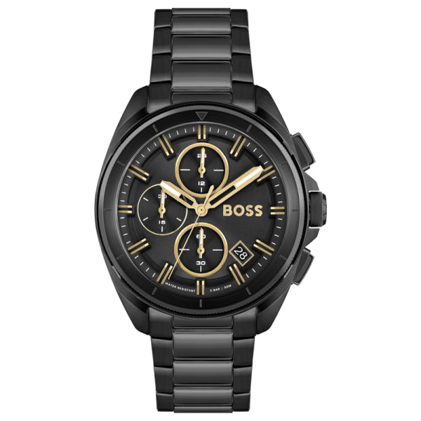 Hugo Boss Men’s Quartz Black Stainless Steel Black Dial 44mm Watch 1513950