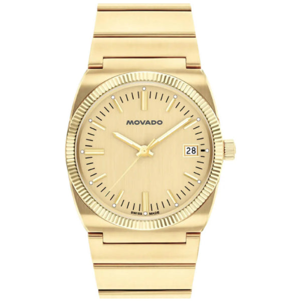 Movado Unisex Quartz Swiss Made Gold Stainless Steel Gold Dial 36mm Watch 3650217