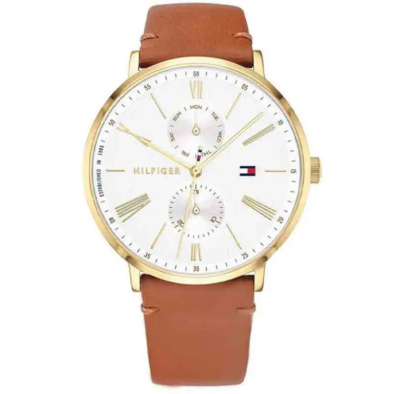 Tommy Hilfiger Women’s & Unisex Quartz Leather Starp Silver Dial 38mm Watch 1782073