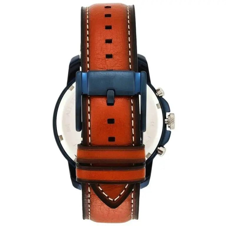 Fossil Men’s Chronograph Quartz Brown Leather Strap Blue Dial 44mm Watch FS5151