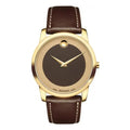 Movado Men’s Swiss Made Quartz Brown Leather Strap Brown Dial 40mm Watch 606880