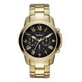 Fossil Men’s Chronograph Quartz Gold Stainless Steel Black Dial 44mm Watch FS4815