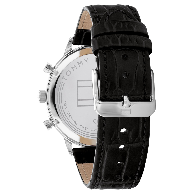 Tommy Hilfiger Men’s Quartz Black Leather Strap Green Dial 44mm Watch 1791985
