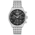 Hugo Boss Men’s Quartz Silver Stainless Steel Black Dial 45mm Watch 1514082