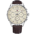 Tommy Hilfiger Men’s Quartz Leather Strap White Dial 44mm Watch 1791467