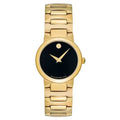 Movado Women’s Quartz Swiss Made Gold Stainless Steel Black Dial 26mm Watch 607297