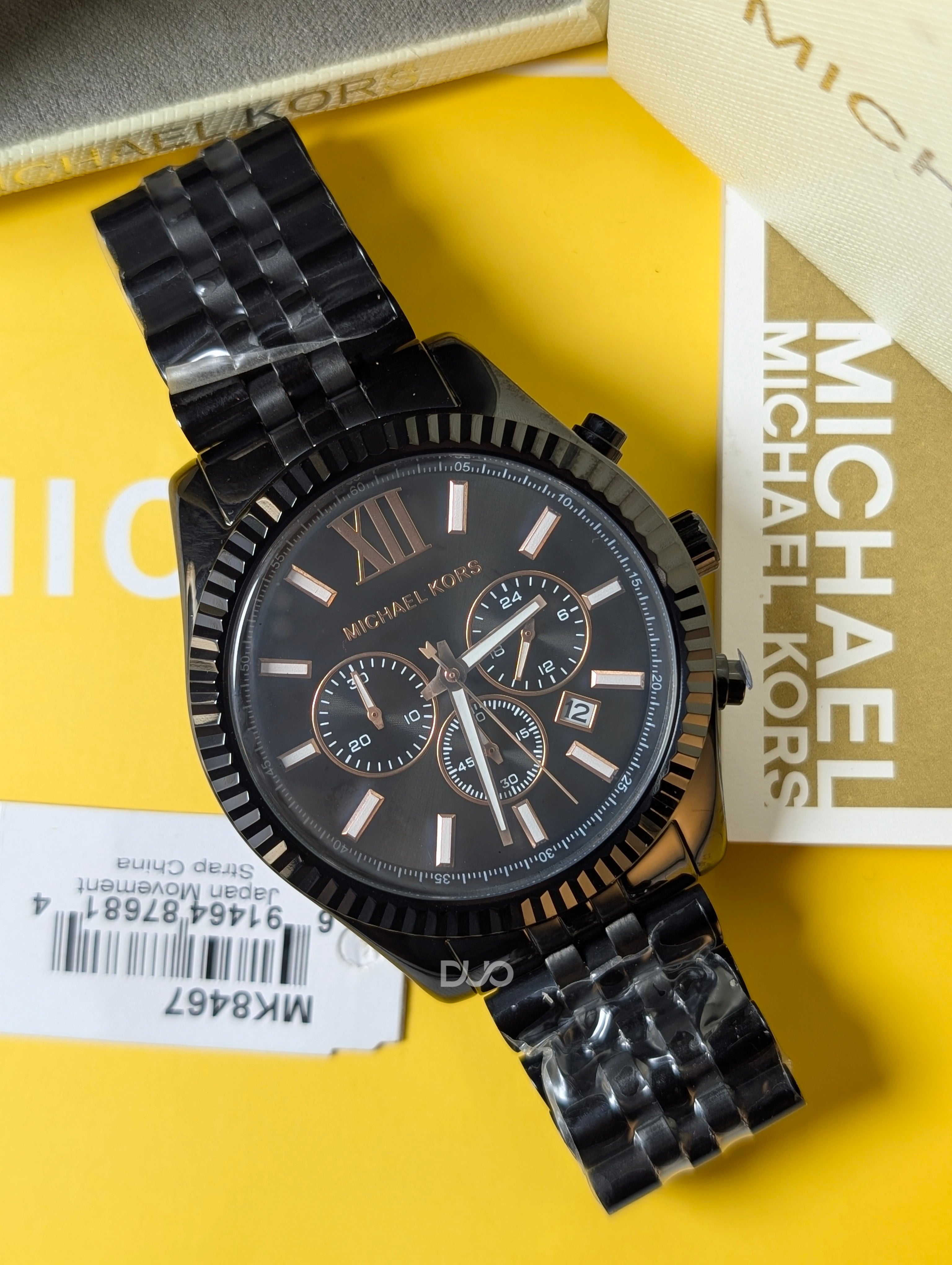 Michael Kors Men’s Lexington Chronograph Stainless Steel Black Dial 45mm Watch MK8467