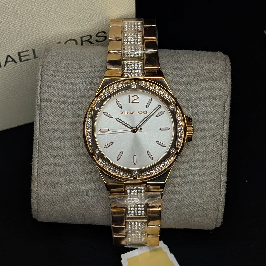 Michael Kors Women’s Quartz Rose Gold Stainless Steel White Dial 37mm Watch MK7362
