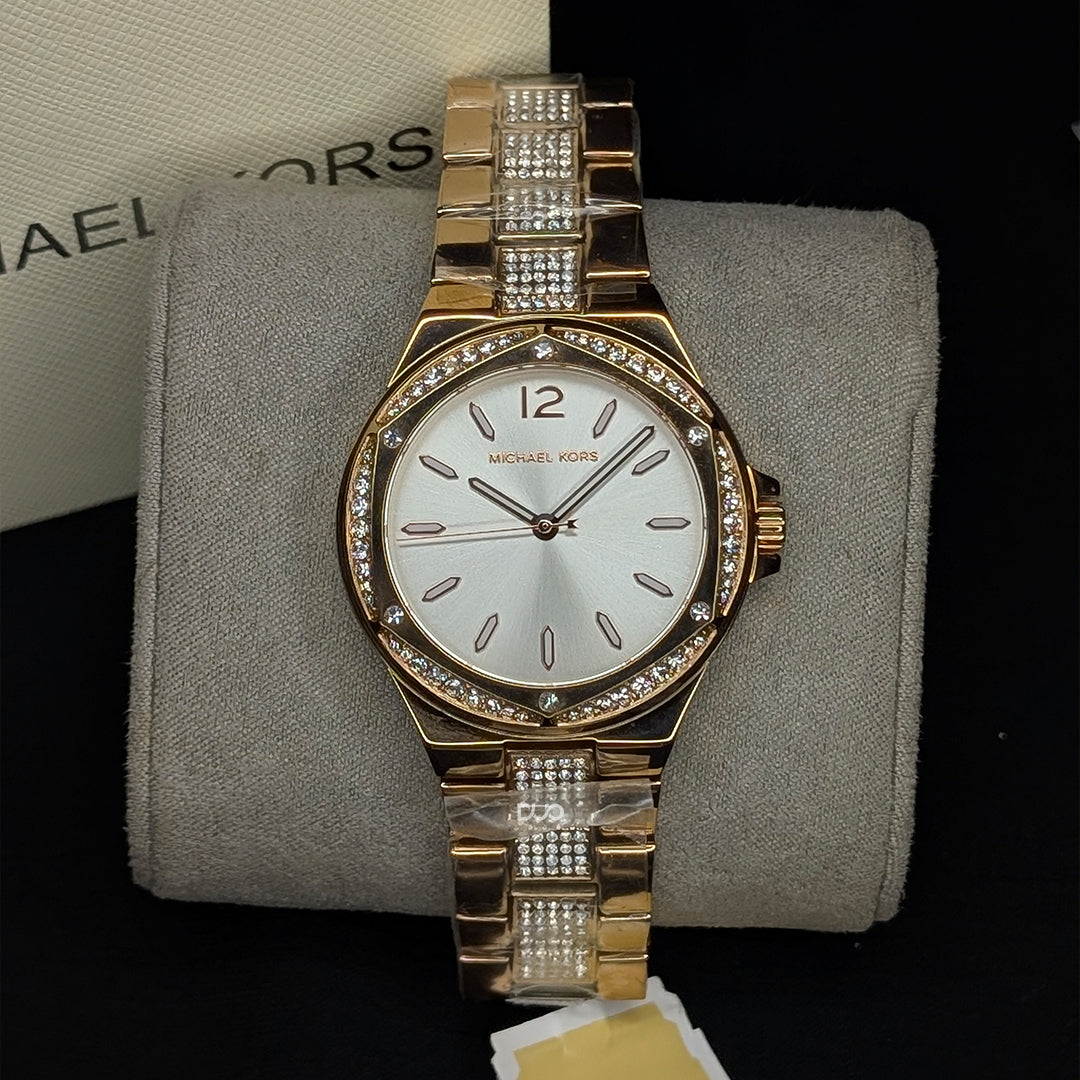Michael Kors Women’s Quartz Rose Gold Stainless Steel White Dial 37mm Watch MK7362