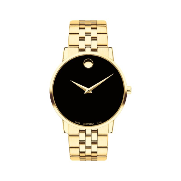 Movado Men’s Swiss Made Quartz Stainless Steel Black Dial 40mm Watch 607203