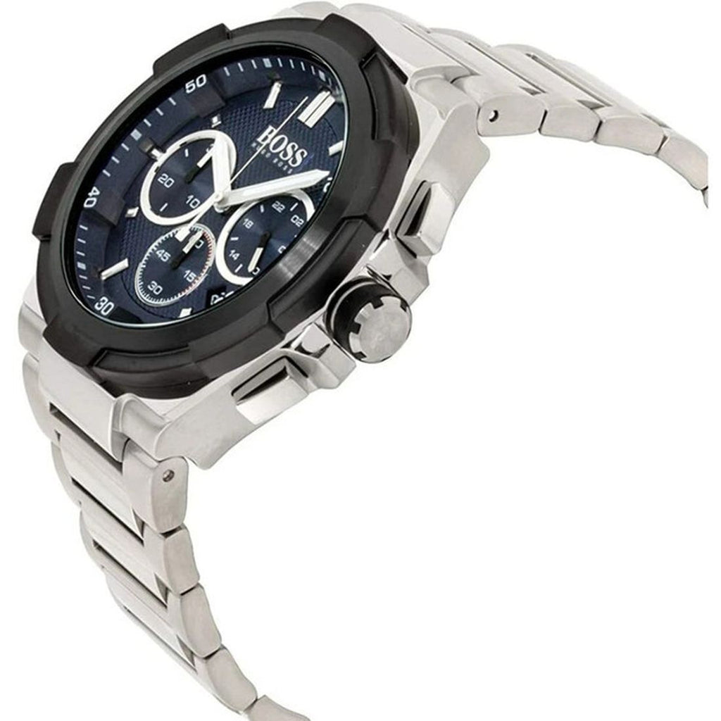 Hugo Boss Men’s Chronograph Quartz Stainless Steel Blue Dial 46mm Watch 1513360