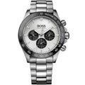 Hugo Boss Men’s Chronograph Quartz Stainless Steel Silver Dial 45mm Watch 1512964