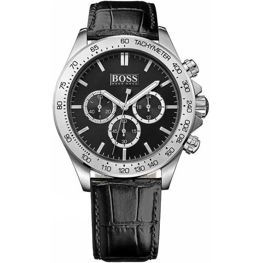 Hugo Boss Men’s Chronograph Quartz Black Leather Watch 1513178