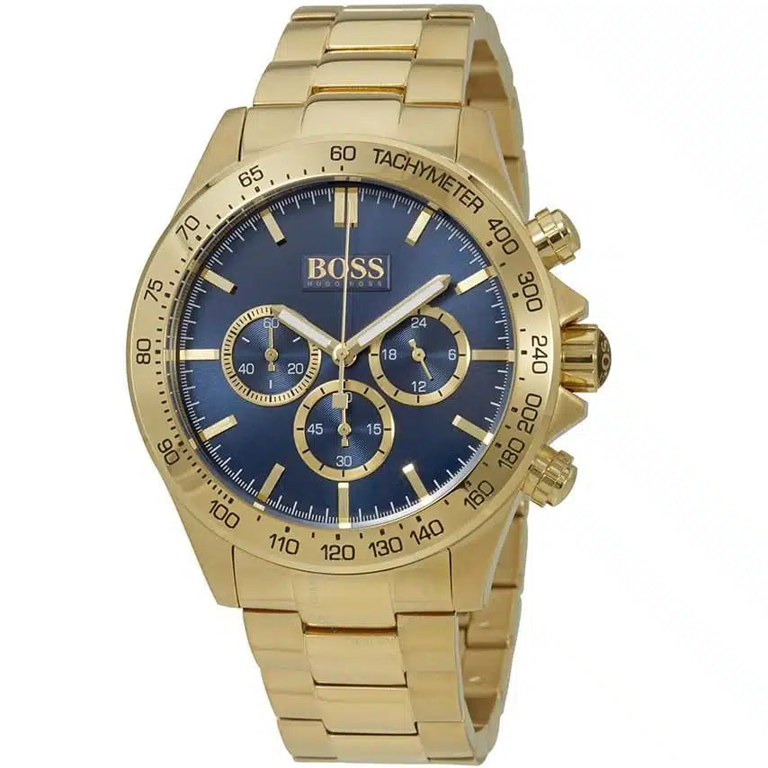Hugo Boss Men’s Chronograph Quartz Stainless Steel Blue Dial 44mm Watch 1513340