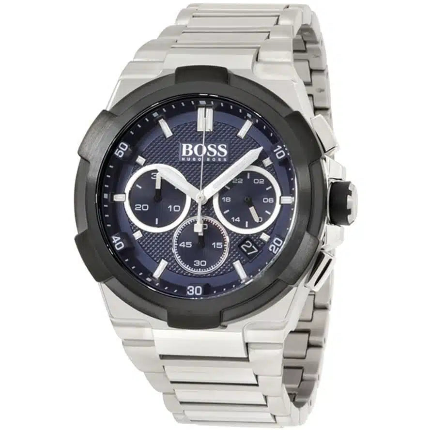 Hugo Boss Men’s Chronograph Quartz Stainless Steel Blue Dial 46mm Watch 1513360