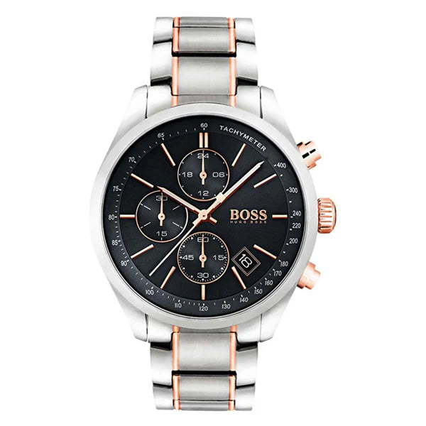 Hugo Boss Men’s Chronograph Quartz Stainless Steel Black Dial 44mm Watch 1513473
