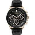Hugo Boss Men’s Quartz Leather Strap Black Dial 45mm Watch 1513753