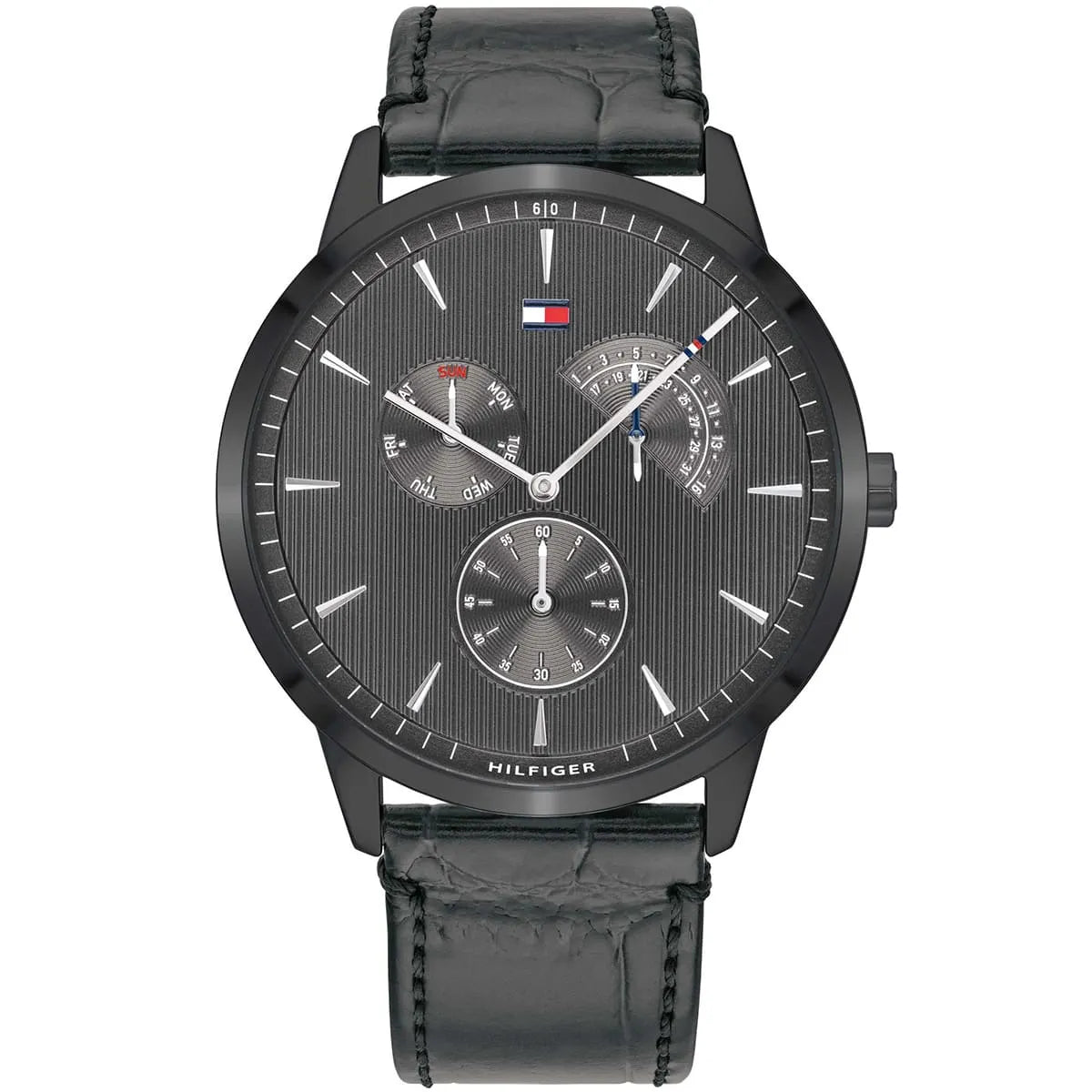 Tommy Hilfiger Men’s Quartz Leather Strap Grey Dial 44mm Watch 1710388