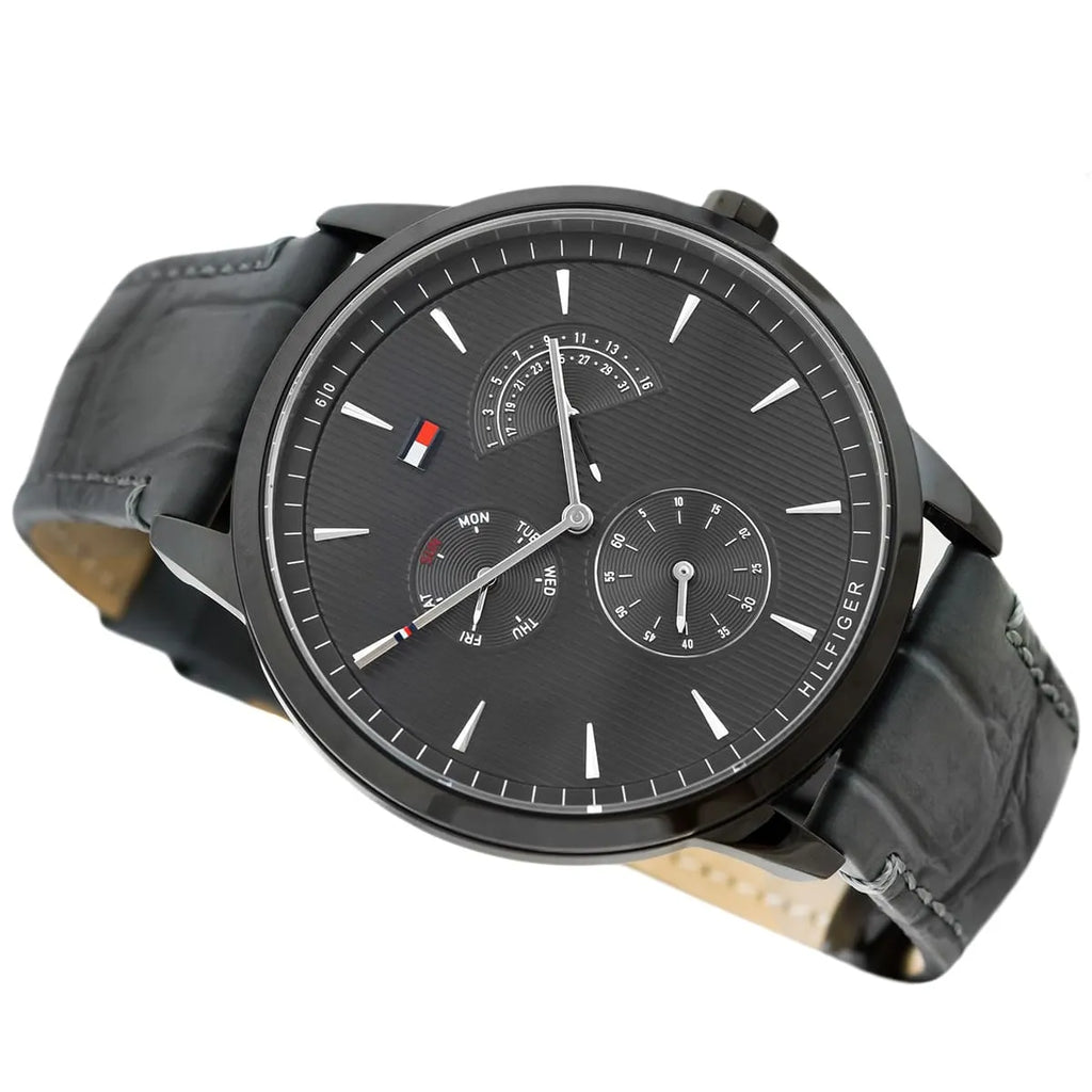 Tommy Hilfiger Men’s Quartz Leather Strap Grey Dial 44mm Watch 1710388
