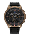 Tommy Hilfiger Men’s Quartz Black Silicone Strap Black Dial 50mm Watch 1710491