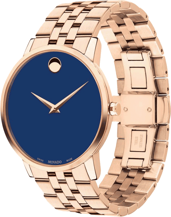 Movado Men’s Swiss Made Quartz Stainless Steel Blue Dial 40mm Watch 607353