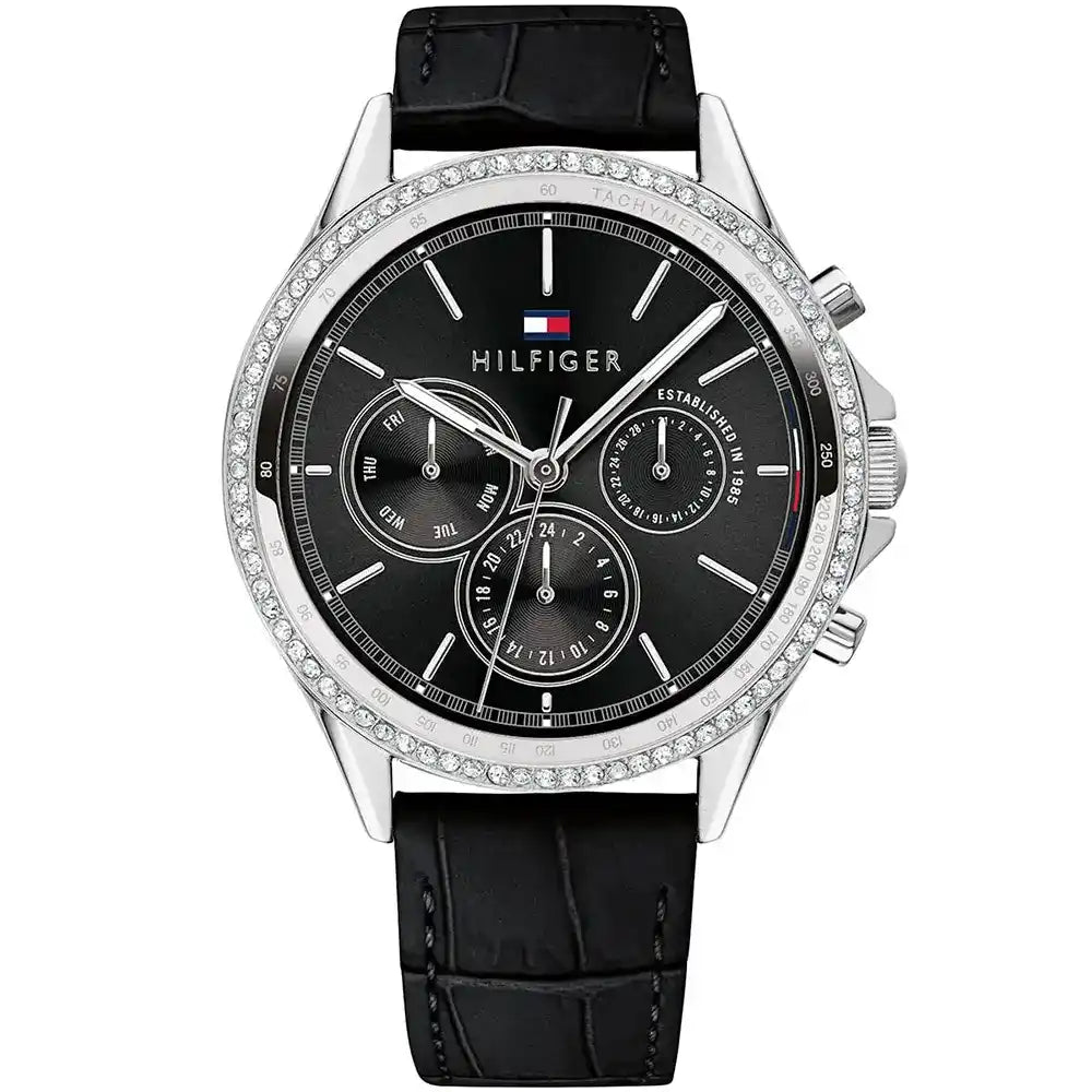 Tommy Hilfiger Women’s Quartz Leather Strap Black Dial 39mm Watch 1781981