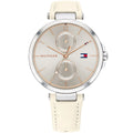 Tommy Hilfiger Women’s Quartz Cream Leather Strap Silver Dial 37mm Watch 1782123