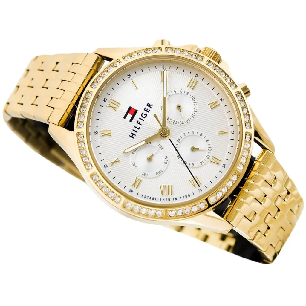 Tommy Hilfiger Women’s Quartz Gold Stainless Steel Silver Dial 40mm Watch 1782142