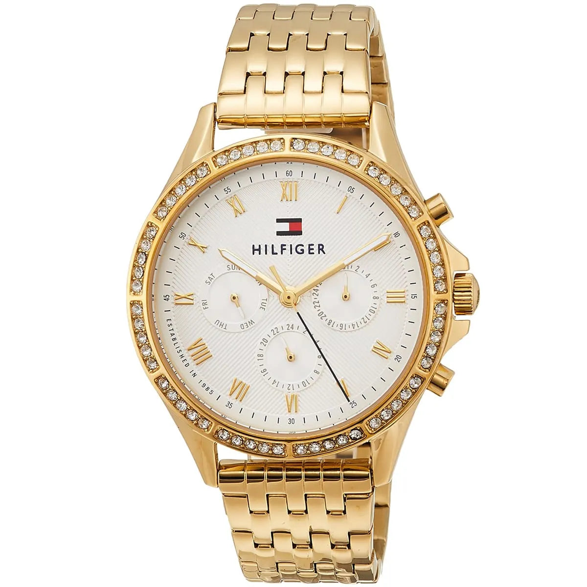 Tommy Hilfiger Women’s Quartz Gold Stainless Steel Silver Dial 40mm Watch 1782142