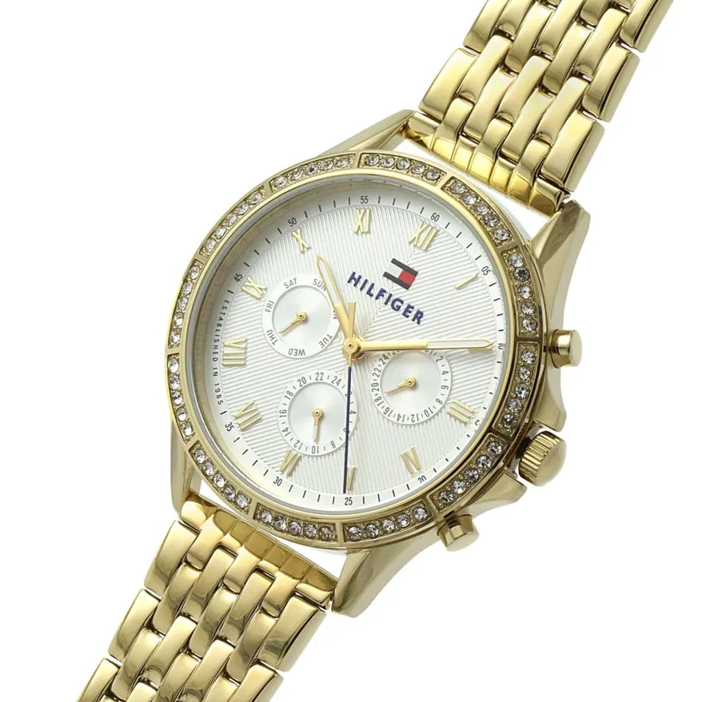Tommy Hilfiger Women’s Quartz Gold Stainless Steel Silver Dial 40mm Watch 1782142