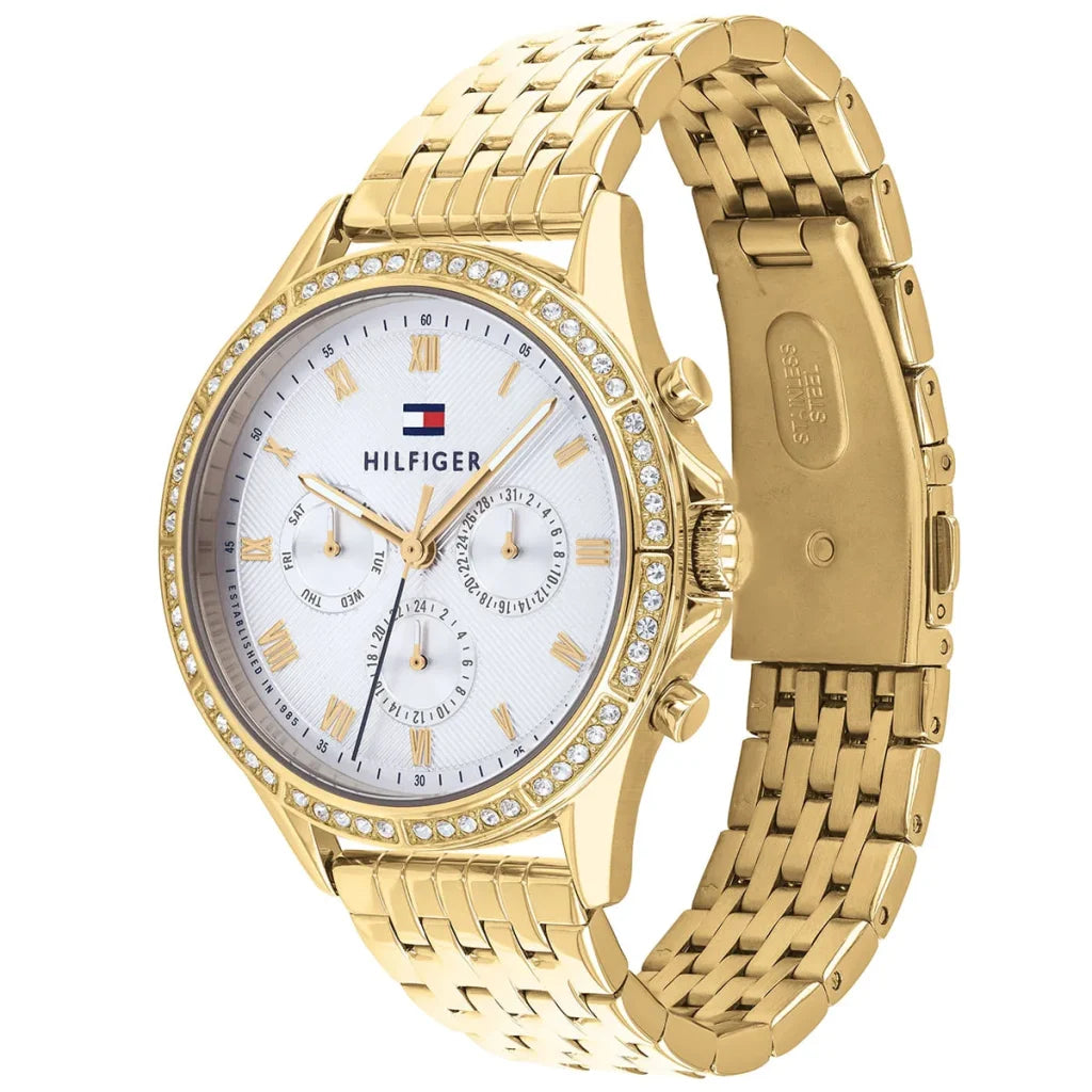 Tommy Hilfiger Women’s Quartz Gold Stainless Steel Silver Dial 40mm Watch 1782142