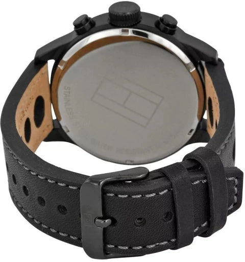 Tommy Hilfiger Men’s Quartz Leather Strap Grey Dial 46mm Watch 1791051