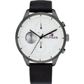 Tommy Hilfiger Men’s Quartz Leather Strap Silver Dial 44mm Watch 1791489